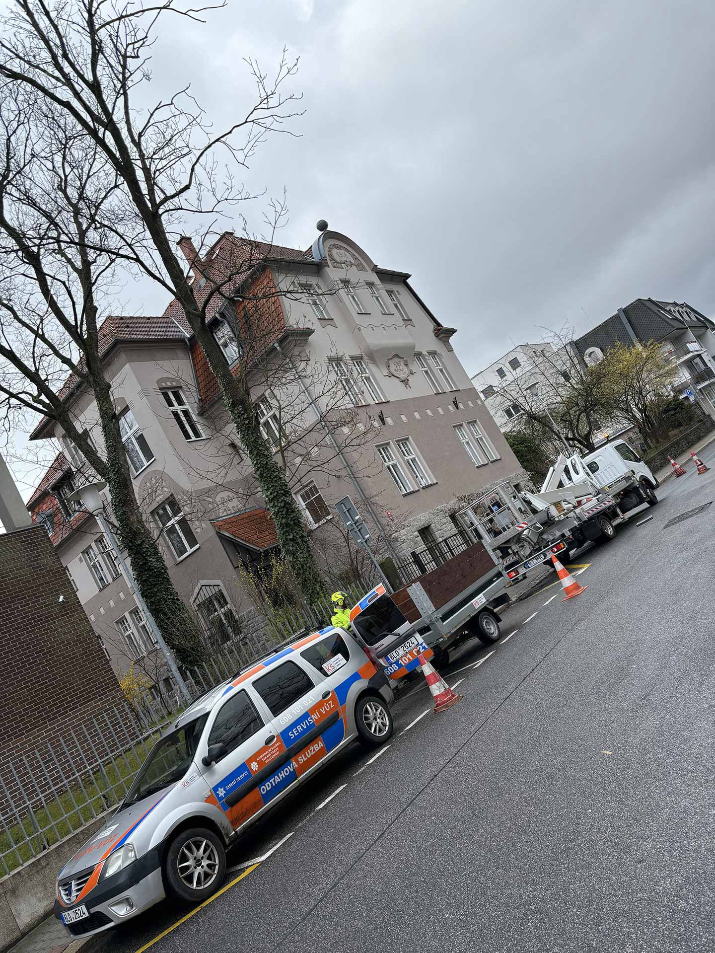 Kácení stromů a náletů Komunální služby LB s.r.o. Liberec